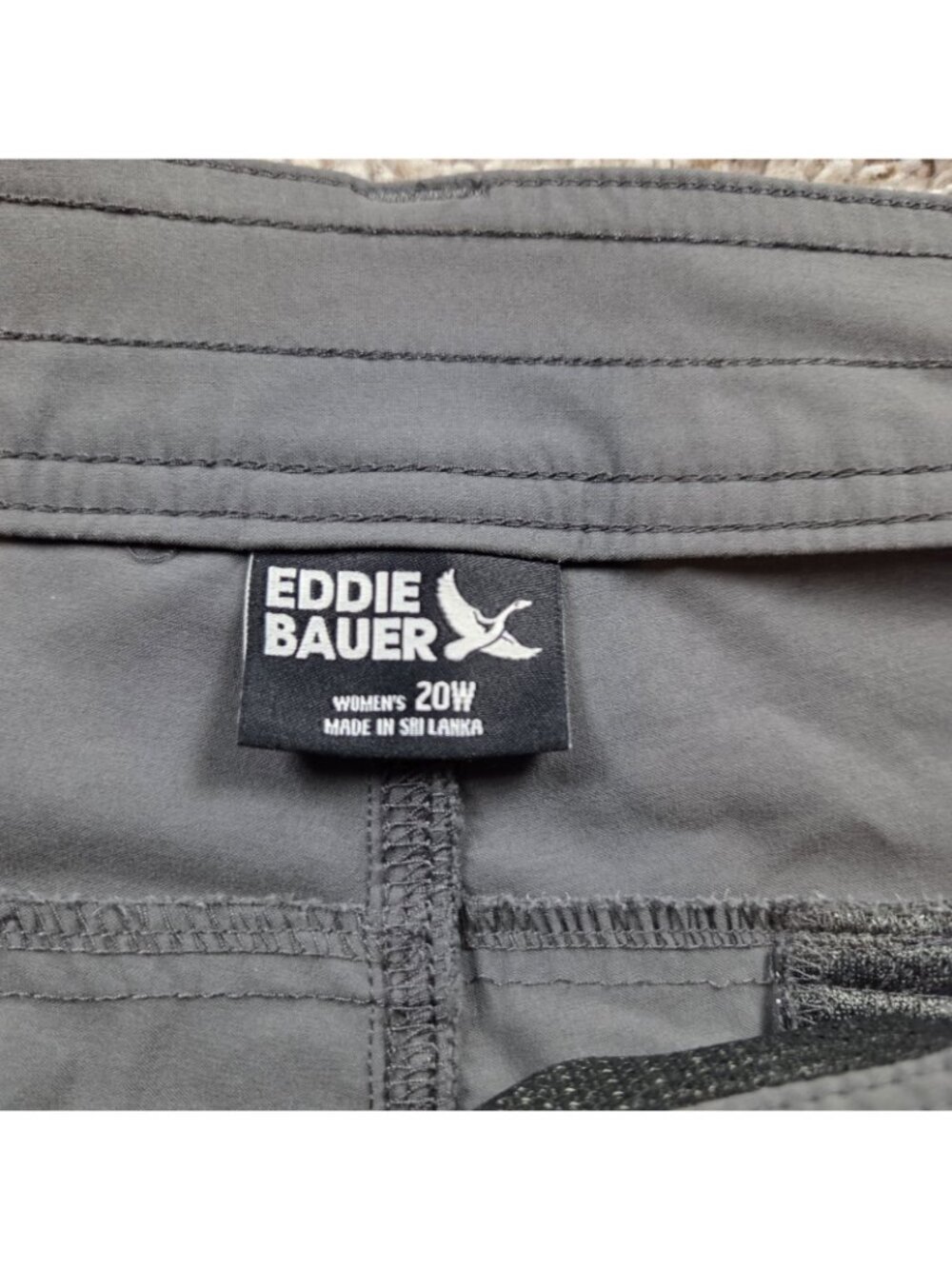 Eddie Bauer Pants Womens 20W Gray Nylon Stretch Hiking Outdoors Convertible - Picture 3 of 7